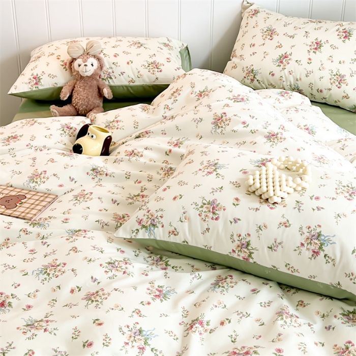 91家纺网 家纺一手货源 找家纺 顾里家纺 2023新款40支13372全棉印花四件套 春暖花开