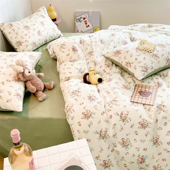 91家纺网 家纺一手货源 找家纺 顾里家纺 2023新款40支13372全棉印花四件套 春暖花开