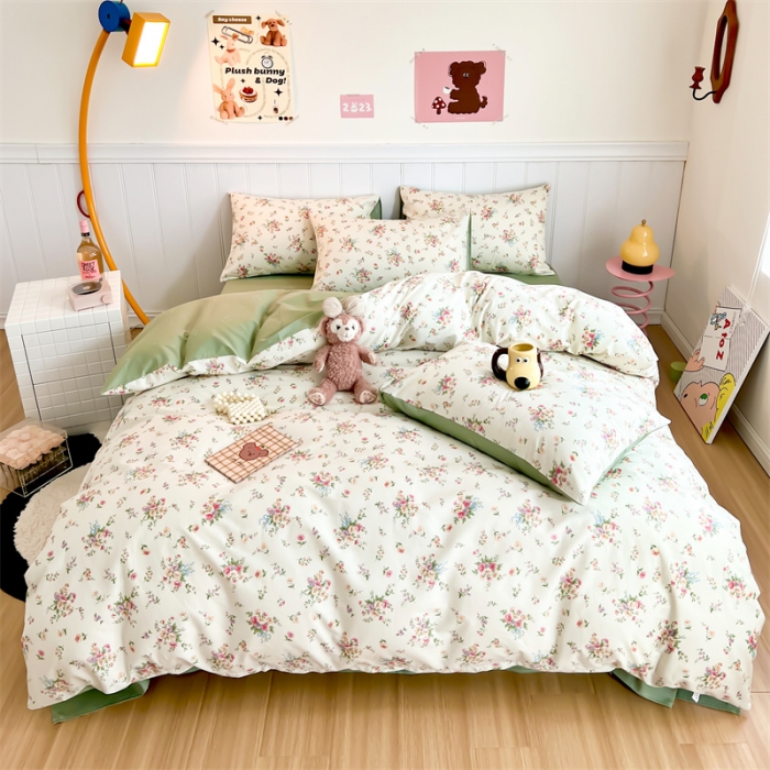 91家纺网 家纺一手货源 找家纺 顾里家纺 2023新款40支13372全棉印花四件套 春暖花开