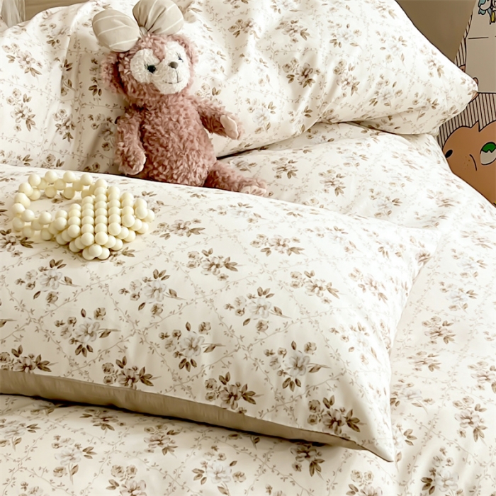 91家纺网 家纺一手货源 找家纺 顾里家纺 2023新款40支13372全棉印花四件套 复古枝蔓