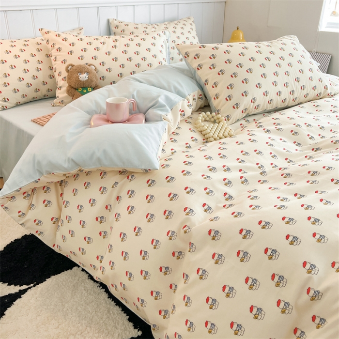 91家纺网 家纺一手货源 找家纺 顾里家纺 2023新款40支13372全棉印花四件套 韩小熊