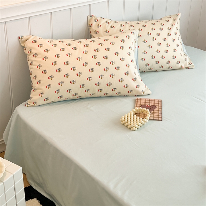 91家纺网 家纺一手货源 找家纺 顾里家纺 2023新款40支13372全棉印花四件套 韩小熊