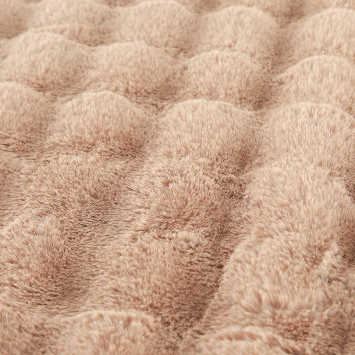 91家纺网 家纺一手货源 找家纺 爵仕 2023新款A版托斯卡纳兔毛B版安哥拉兔毛多功能毛毯 咖棕