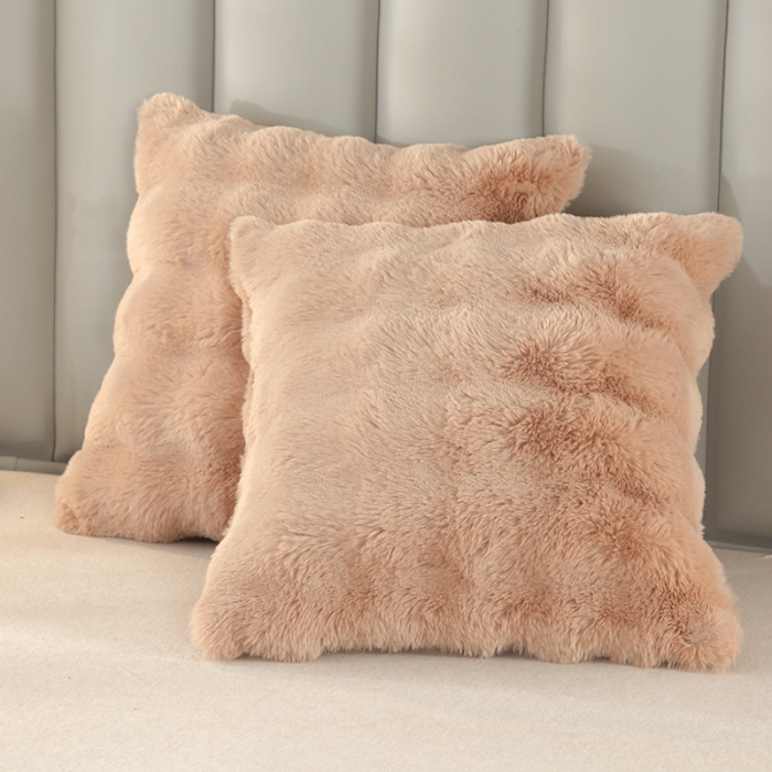 91家纺网 家纺一手货源 找家纺 爵仕 2023新款A版托斯卡纳兔毛B版安哥拉兔毛多功能毛毯 咖棕