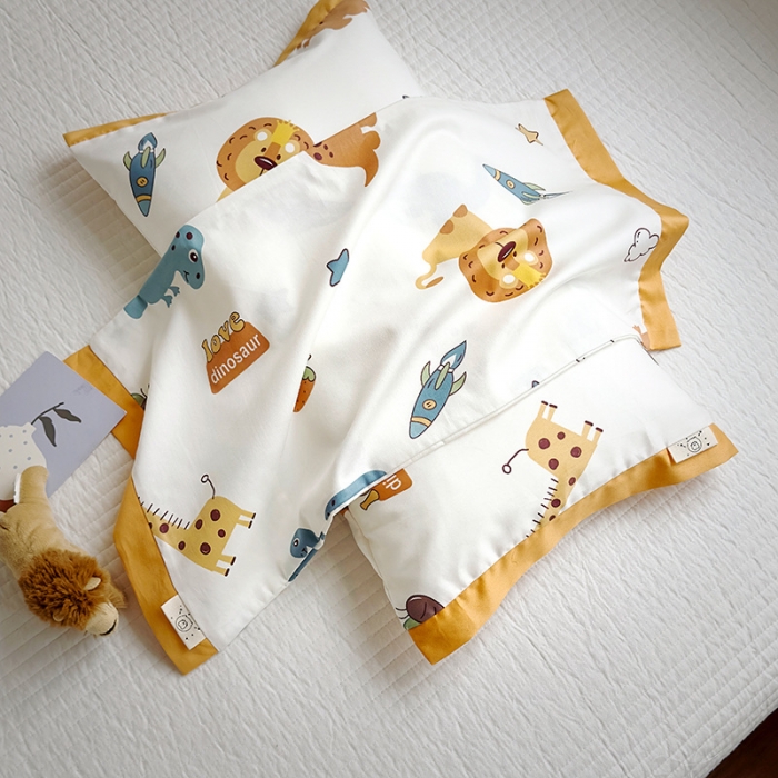 91家纺网 家纺一手货源 找家纺 荷马之梦 2023新款蜜糖系列—A类60s长绒棉儿童枕套 动物乐园