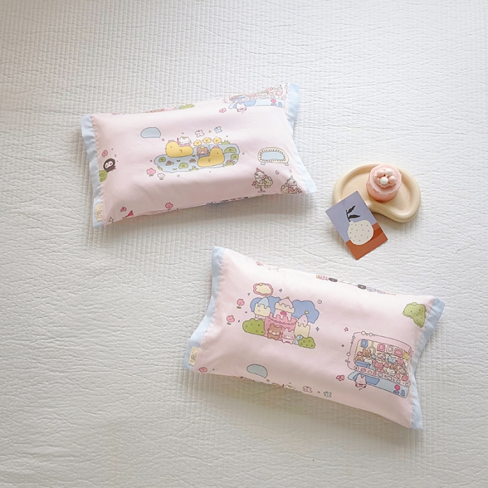 91家纺网 家纺一手货源 找家纺 荷马之梦 2023新款蜜糖系列—A类60s长绒棉儿童枕套 开心乐园