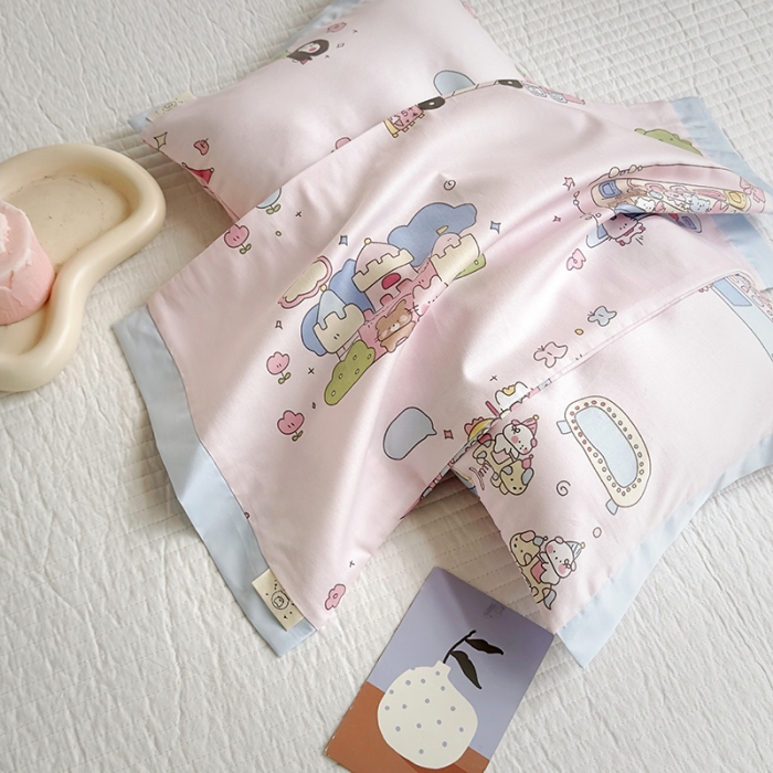 91家纺网 家纺一手货源 找家纺 荷马之梦 2023新款蜜糖系列—A类60s长绒棉儿童枕套 开心乐园