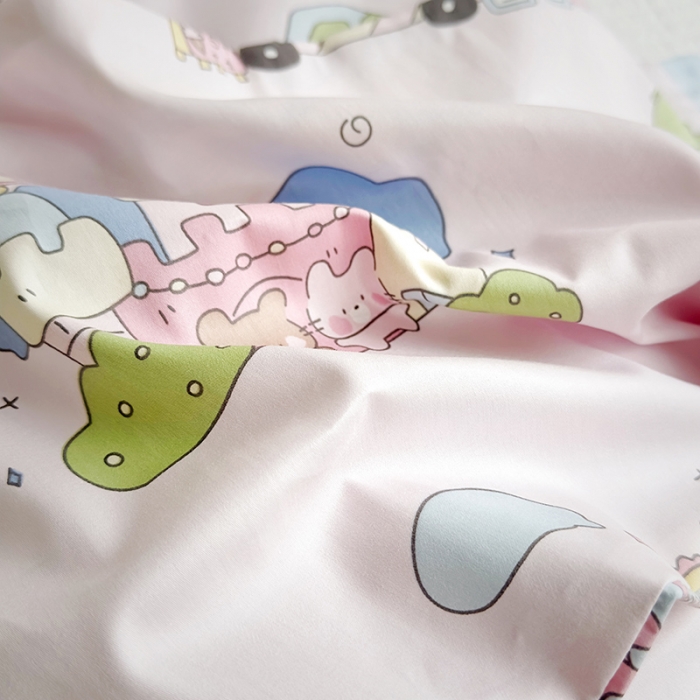 91家纺网 家纺一手货源 找家纺 荷马之梦 2023新款蜜糖系列—A类60s长绒棉儿童枕套 开心乐园