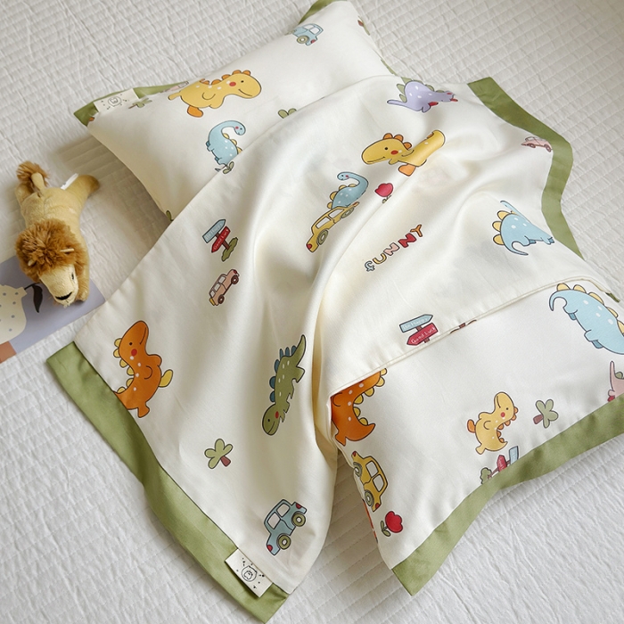 91家纺网 家纺一手货源 找家纺 荷马之梦 2023新款蜜糖系列—A类60s长绒棉儿童枕套 恐龙宝宝