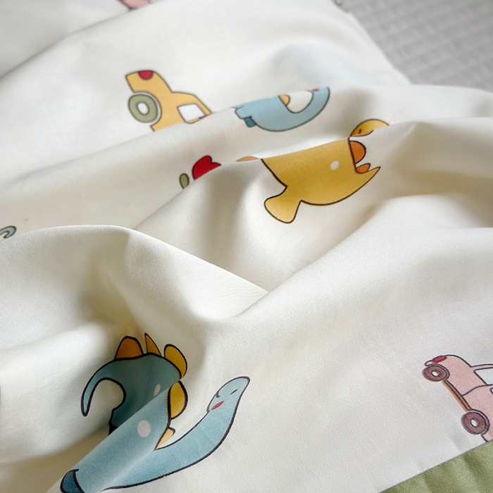 91家纺网 家纺一手货源 找家纺 荷马之梦 2023新款蜜糖系列—A类60s长绒棉儿童枕套 恐龙宝宝