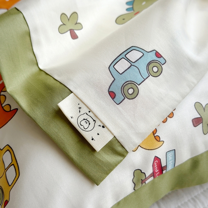 91家纺网 家纺一手货源 找家纺 荷马之梦 2023新款蜜糖系列—A类60s长绒棉儿童枕套 恐龙宝宝