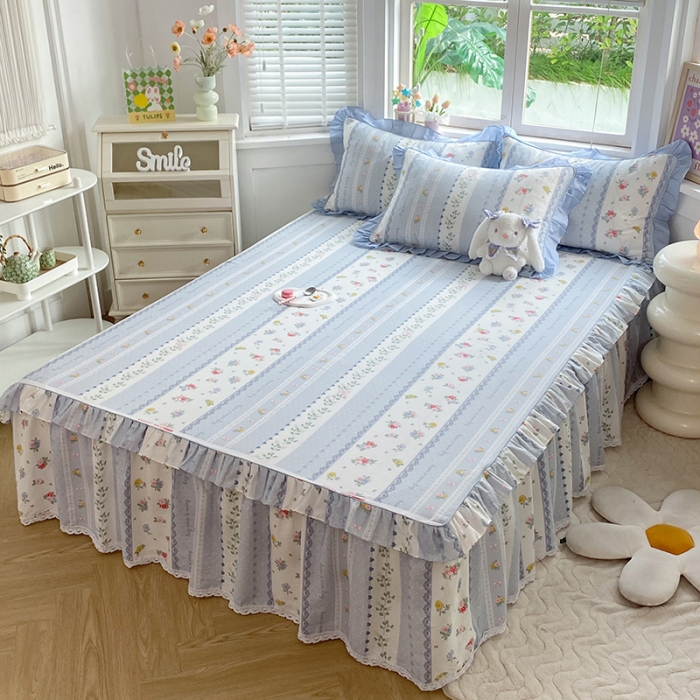 91家纺网 家纺一手货源 找家纺 美达 2025新款韩版全棉四件套单品系列-单床裙 安暖入夏