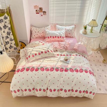 91家纺网 家纺一手货源 找家纺 坚果摄影 小清新草莓印花套件样片