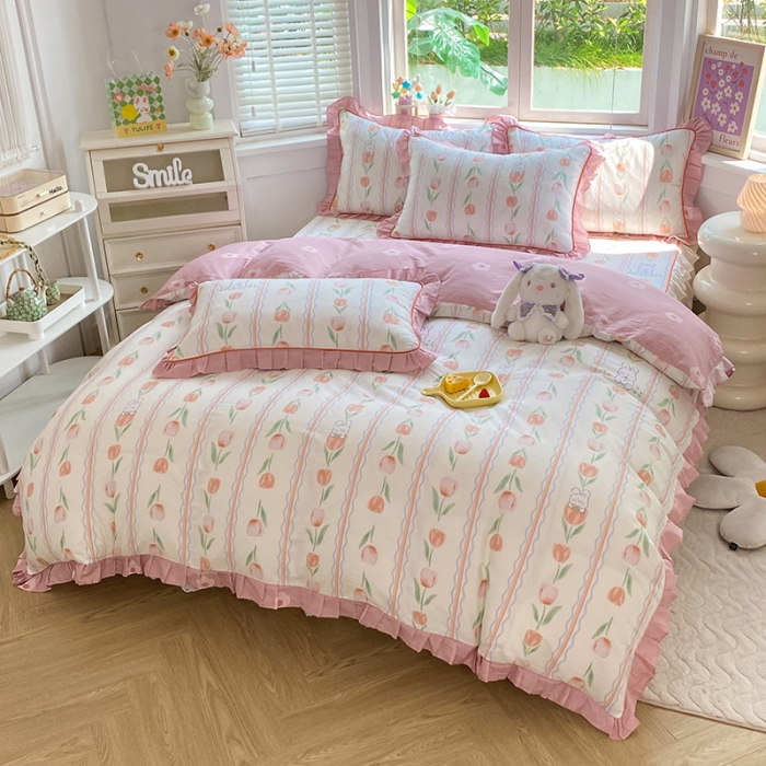 91家纺网 家纺一手货源 找家纺 （总）美达 2025新款韩版全棉四件套单品系列-床单四件套