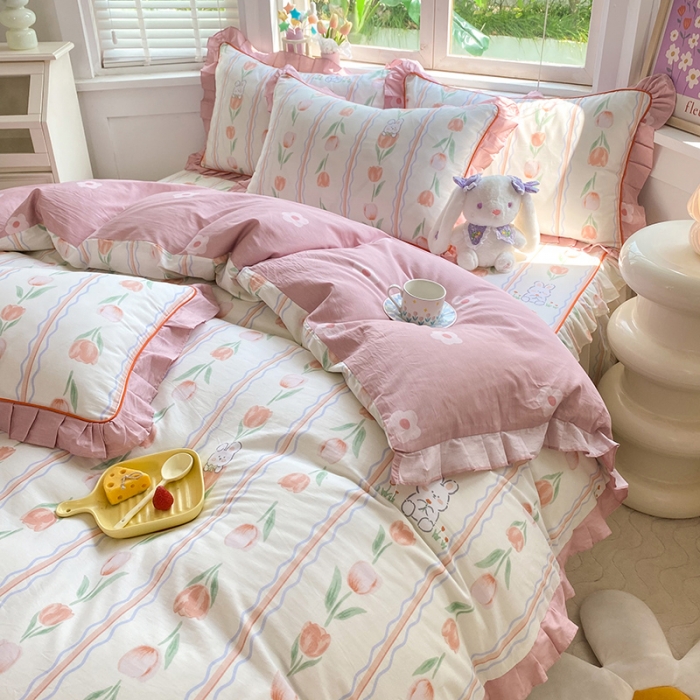 91家纺网 家纺一手货源 找家纺 （总）美达 2025新款韩版全棉四件套单品系列-床单四件套