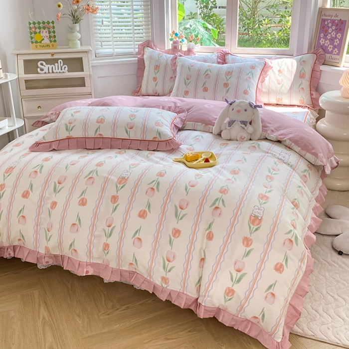 91家纺网 家纺一手货源 找家纺 （总）美达 2025新款韩版全棉四件套单品系列-床单四件套