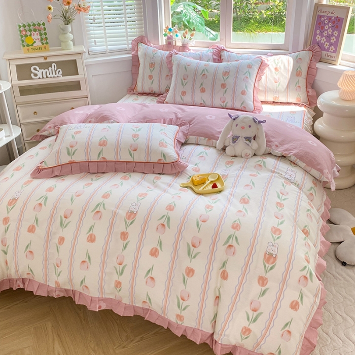 91家纺网 家纺一手货源 找家纺 （总）美达 2025新款韩版全棉四件套单品系列-床单四件套