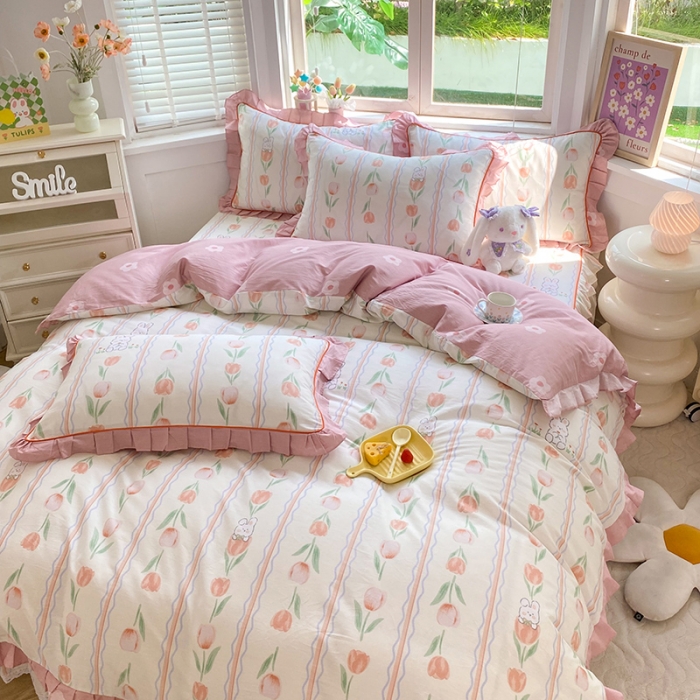 91家纺网 家纺一手货源 找家纺 （总）美达 2025新款韩版全棉四件套单品系列-床单四件套