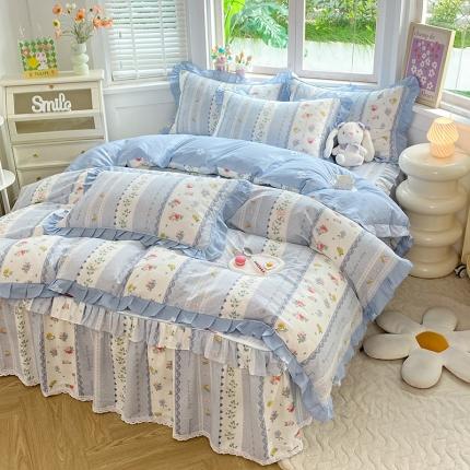 91家纺网 家纺一手货源 找家纺 （总）美达 2025新款韩版全棉四件套单品系列-床裙四件套