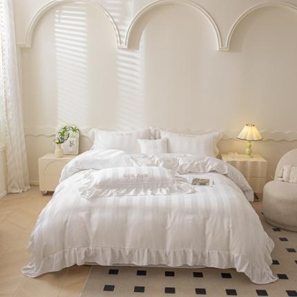 91家纺网 家纺一手货源 找家纺 （总）红嘴企鹅 2025新款纯色花边四件套-妞妞系列(含买家秀）