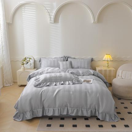 91家纺网 家纺一手货源 找家纺 （总）红嘴企鹅 2025新款纯色花边四件套-妞妞系列(含买家秀）