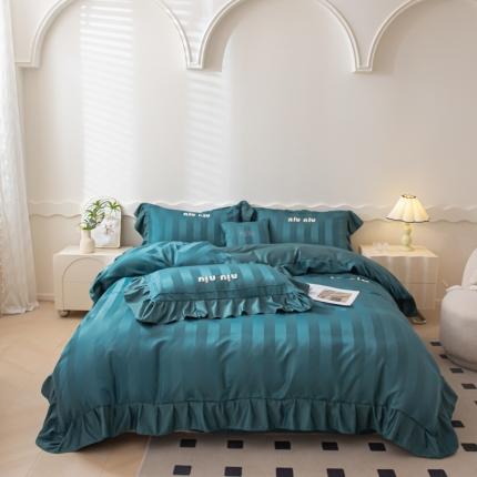 91家纺网 家纺一手货源 找家纺 （总）红嘴企鹅 2025新款纯色花边四件套-妞妞系列(含买家秀）