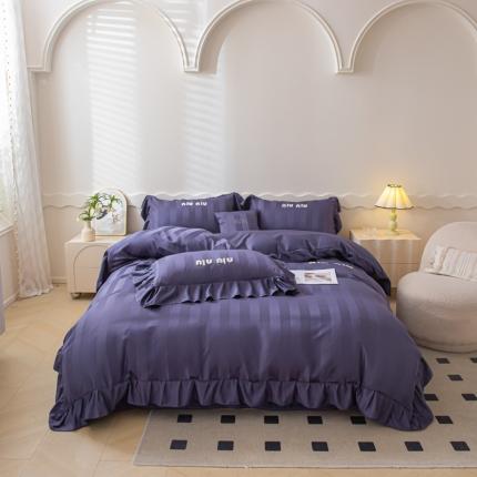 91家纺网 家纺一手货源 找家纺 （总）红嘴企鹅 2025新款纯色花边四件套-妞妞系列(含买家秀）