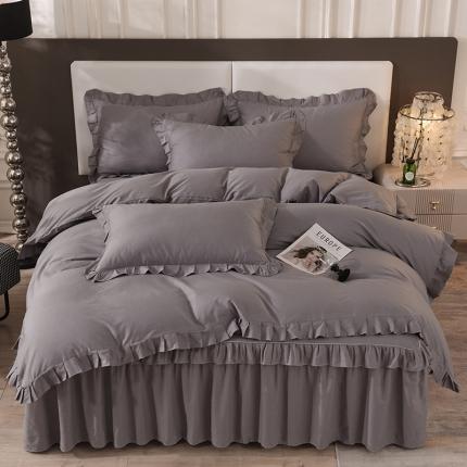 91家纺网 家纺一手货源 找家纺 （总）美达 2025新款A类全棉抗菌单层床裙四件套