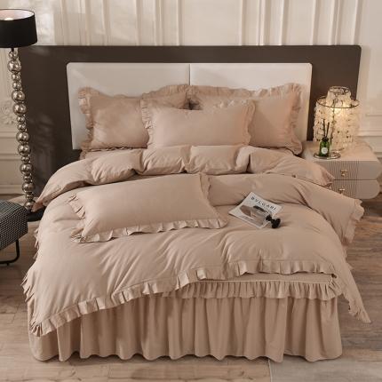 91家纺网 家纺一手货源 找家纺 （总）美达 2025新款A类全棉抗菌单层床裙四件套