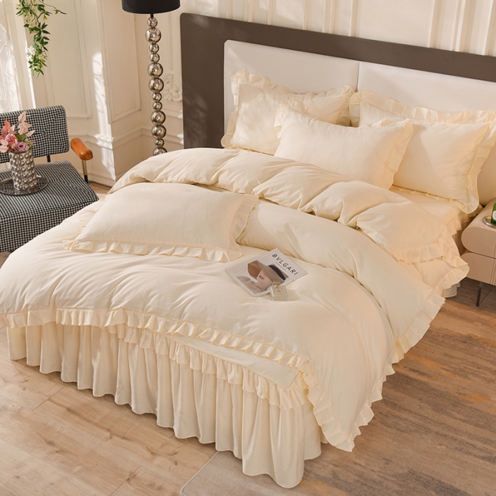 91家纺网 家纺一手货源 找家纺 （总）美达 2025新款A类全棉抗菌单层床裙四件套