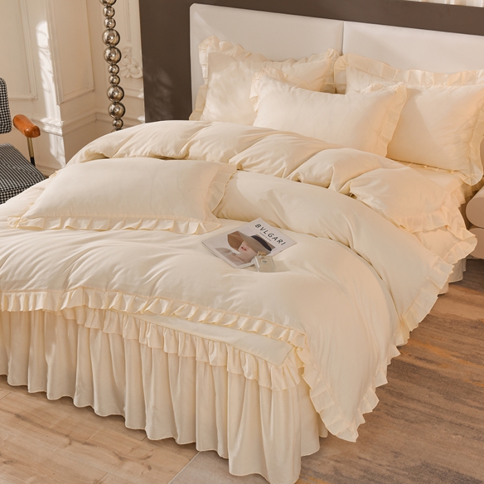 91家纺网 家纺一手货源 找家纺 （总）美达 2025新款A类全棉抗菌单层床裙四件套