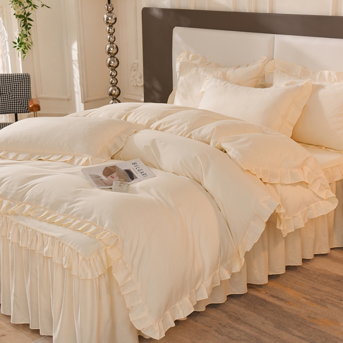 91家纺网 家纺一手货源 找家纺 （总）美达 2025新款A类全棉抗菌单层床裙四件套