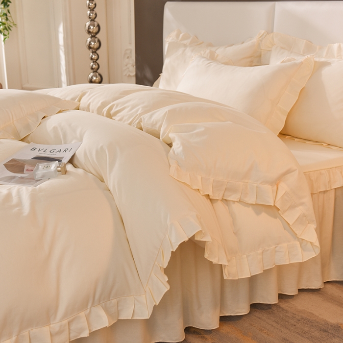 91家纺网 家纺一手货源 找家纺 （总）美达 2025新款A类全棉抗菌单层床裙四件套