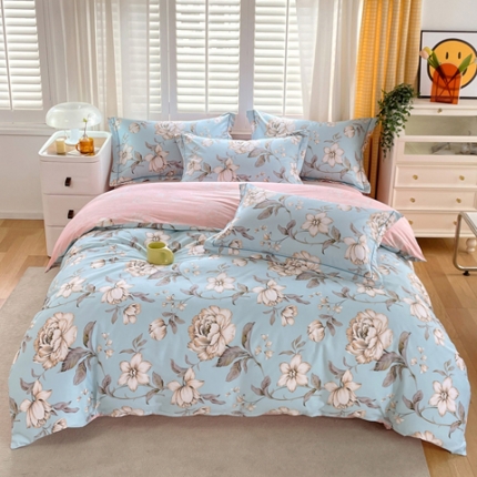 91家纺网 家纺一手货源 找家纺 （总2）星期三 2021新款花卉系列全棉13372四件套（加老板微信有会员价）