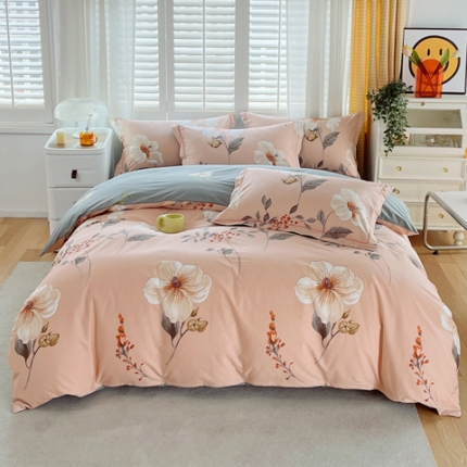 91家纺网 家纺一手货源 找家纺 （总2）星期三 2021新款花卉系列全棉13372四件套（加老板微信有会员价）