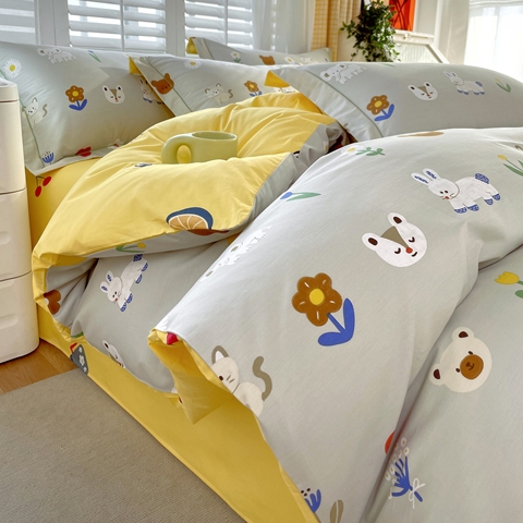 91家纺网 家纺一手货源 找家纺 （总1）星期三 2021新款卡通系列全棉13372四件套（加老板微信有会员价）