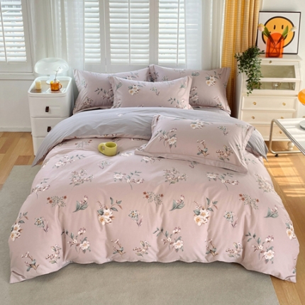 91家纺网 家纺一手货源 找家纺 （总）时尚小花系列全棉13372四件套（加老板微信有会员价）