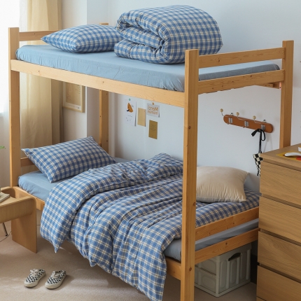 91家纺网 家纺一手货源 找家纺 （总）北欧良品 A类全棉水洗棉学生宿舍上下铺三件套开学季纯棉