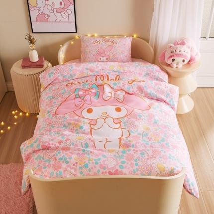 91家纺网 家纺一手货源 找家纺 （总）蘭菲 2023新款幼儿园全棉印染三丽鸥全棉大版卡通三件套