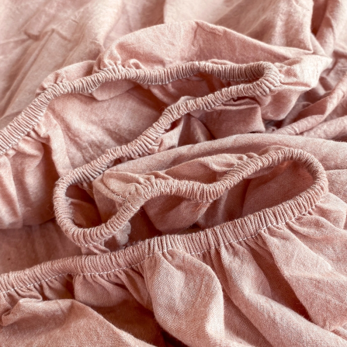 91家纺网 家纺一手货源 找家纺 恋人优选 2023新款纯棉水洗棉床笠 脏粉