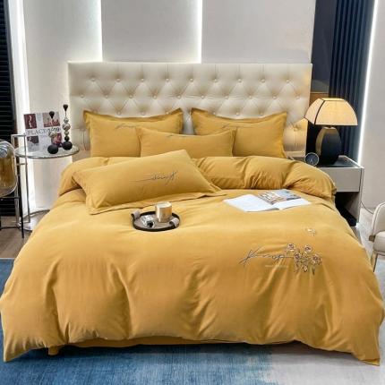 91家纺网 家纺一手货源 找家纺 （总）仟网汇 2023新款网红爆款蛋白棉绣花四件套