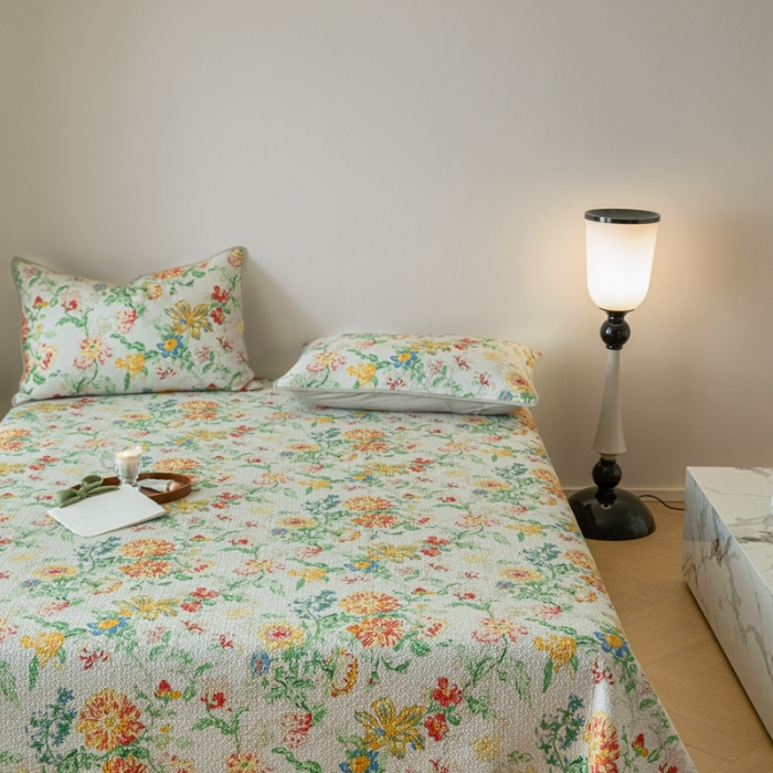 91家纺网 家纺一手货源 找家纺 （总）上喜 热卖双面全棉印花密绗床盖三件套