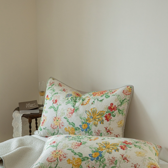 91家纺网 家纺一手货源 找家纺 （总）上喜 热卖双面全棉印花密绗床盖三件套