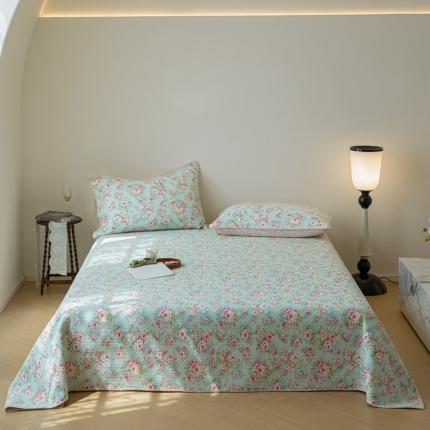 上喜 热卖双面全棉印花密绗床盖三件套 玫朵