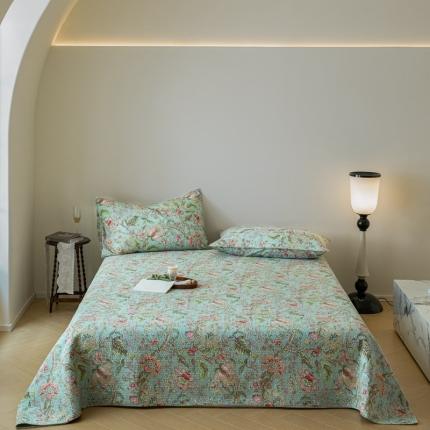 上喜 热卖双面全棉印花密绗床盖三件套 木百合