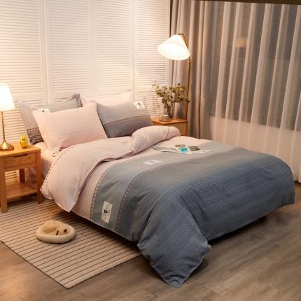 91家纺网 家纺一手货源 找家纺 (总) 简约 2025新款全棉四件套活性生态磨毛四件套