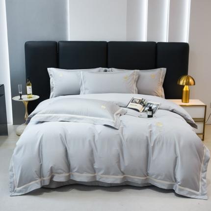 91家纺网 家纺一手货源 找家纺 （总）玖玖爱家纺 2023新款120支贡缎长绒棉刺绣梦柔系列四件套