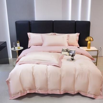 91家纺网 家纺一手货源 找家纺 （总）玖玖爱家纺 2023新款120支贡缎长绒棉刺绣梦柔系列四件套