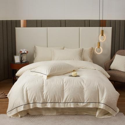 91家纺网 家纺一手货源 找家纺 （总）玖玖爱家纺 2023新款120S长绒棉轻奢提花罗伯特系列四件套