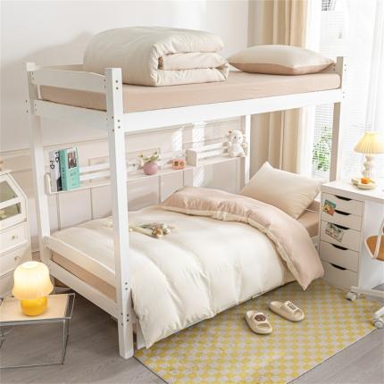 91家纺网 家纺一手货源 找家纺 （总）古吉梦 2024新款纯色-双拼水洗棉学生三件套